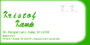 kristof kamp business card