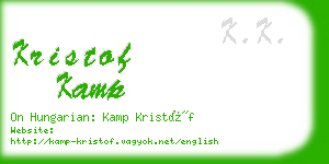 kristof kamp business card